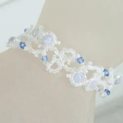 Bracelet S Silver 925 - Arabesque Chalcedony-White - Bracelet S Silver 925 - Argent 925